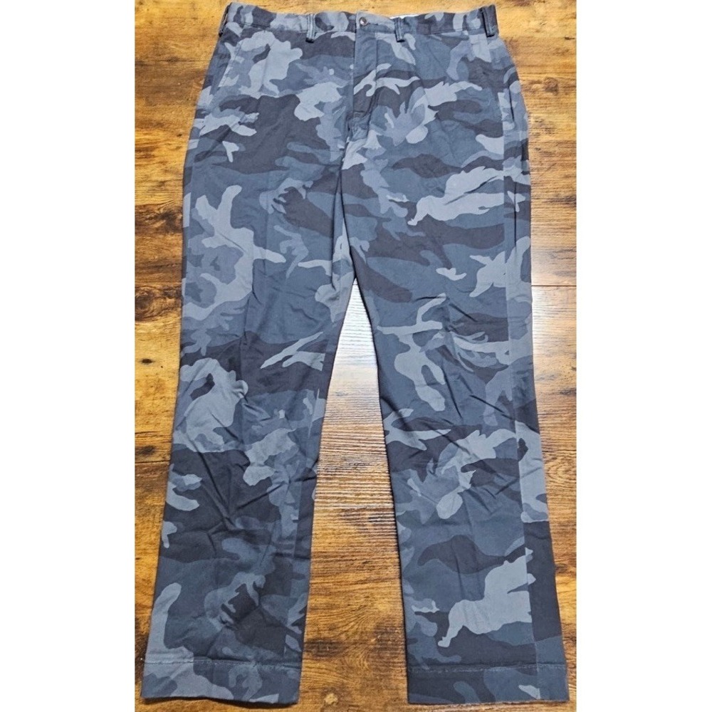 Polo Ralph Lauren Stretch Straight Fit The Polo Chino Gray Camo Pants Size 36x31